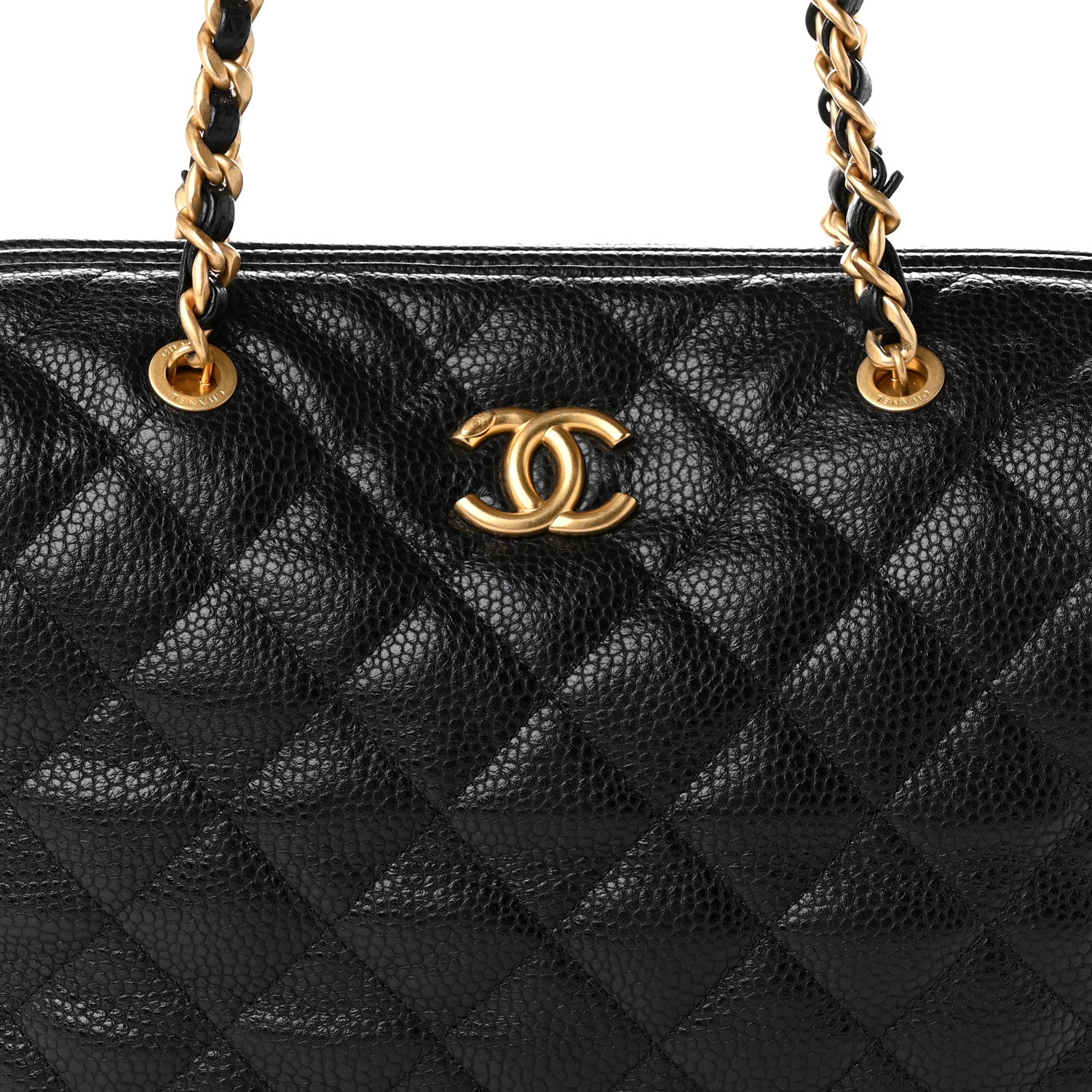 Chanel Shiny Caviar Quilted Large Bowling Bag Black 8 of 10
