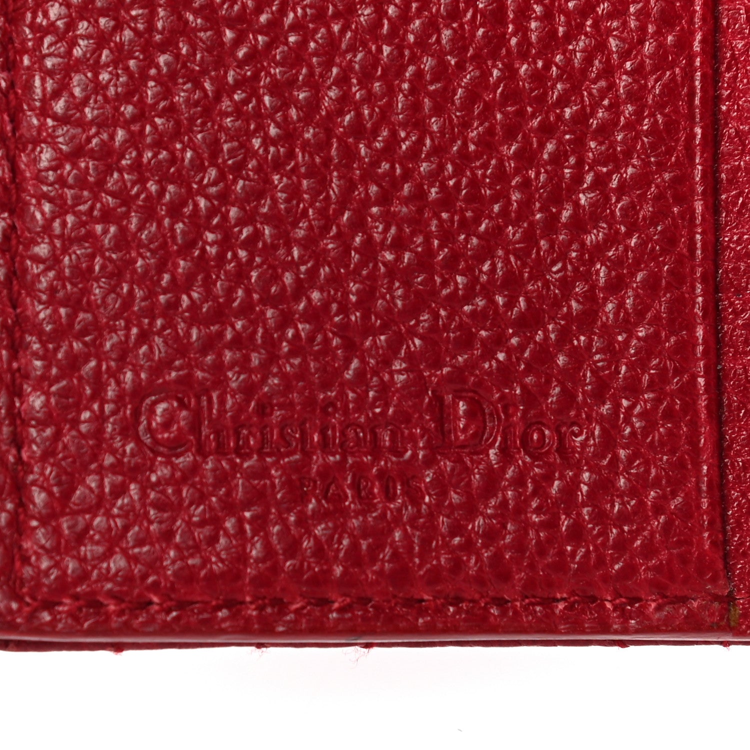 Christian Dior Grained Calfskin Cannage Lady Dior French Wallet Red 9 of 11
