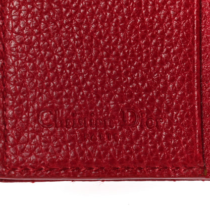 Christian Dior Grained Calfskin Cannage Lady Dior French Wallet Red 9 of 11