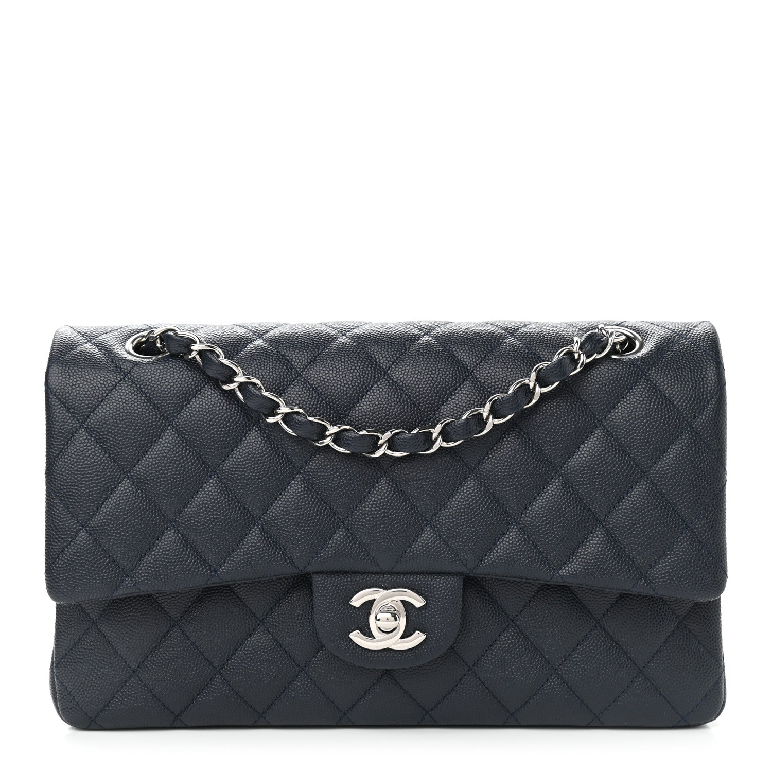 Chanel Caviar Quilted Medium Double Flap Navy 1 of 12