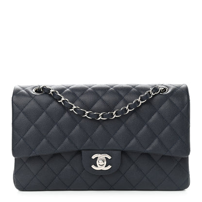 Chanel Caviar Quilted Medium Double Flap Navy 1 of 12