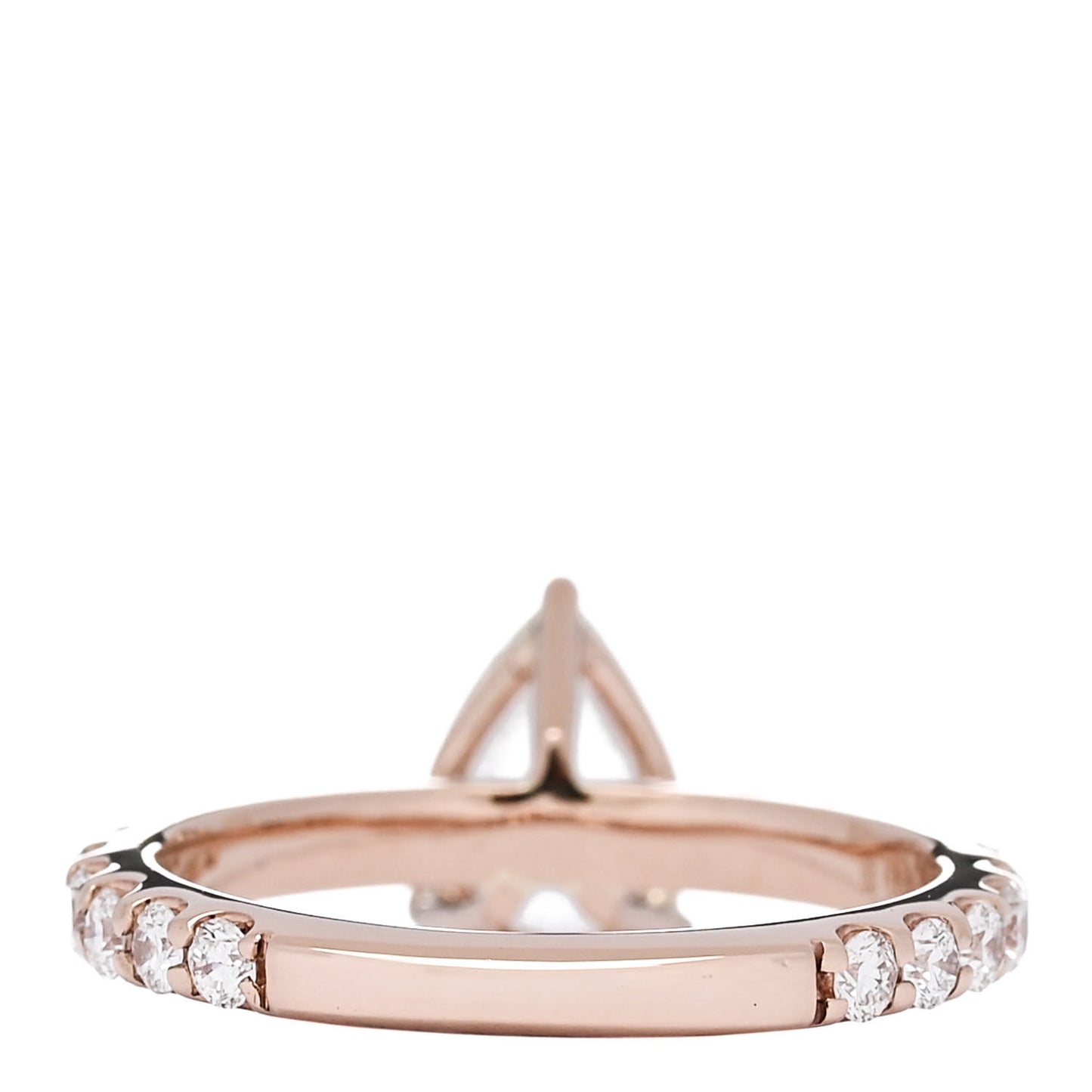 18K Rose Gold Diamond 1.014ct Pear Cut Pave Band Engagement Ring  51 5.75