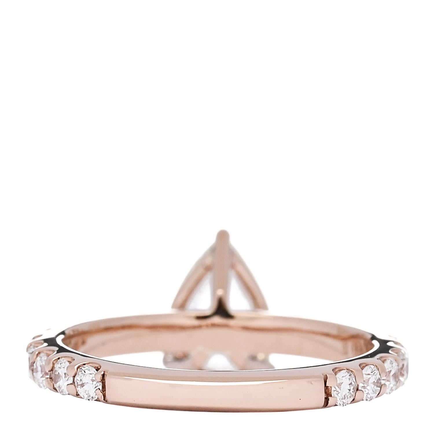Parker & West by FASHIONPHILE 18K Rose Gold Diamond 1.014ct Pear Cut Pave Band Engagement Ring  51 5.75 4 of 11