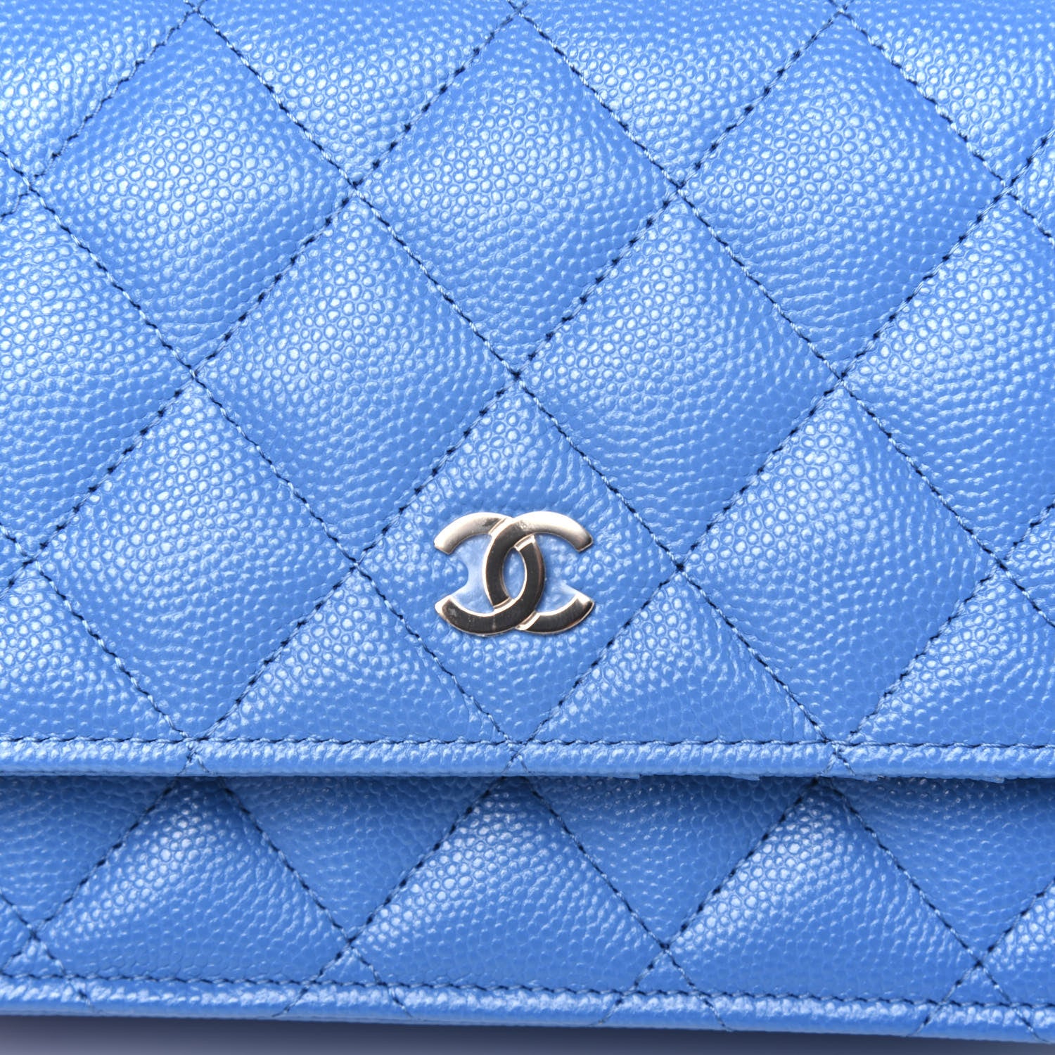 Chanel Caviar Quilted Mini Wallet On Chain WOC Blue 13 of 14