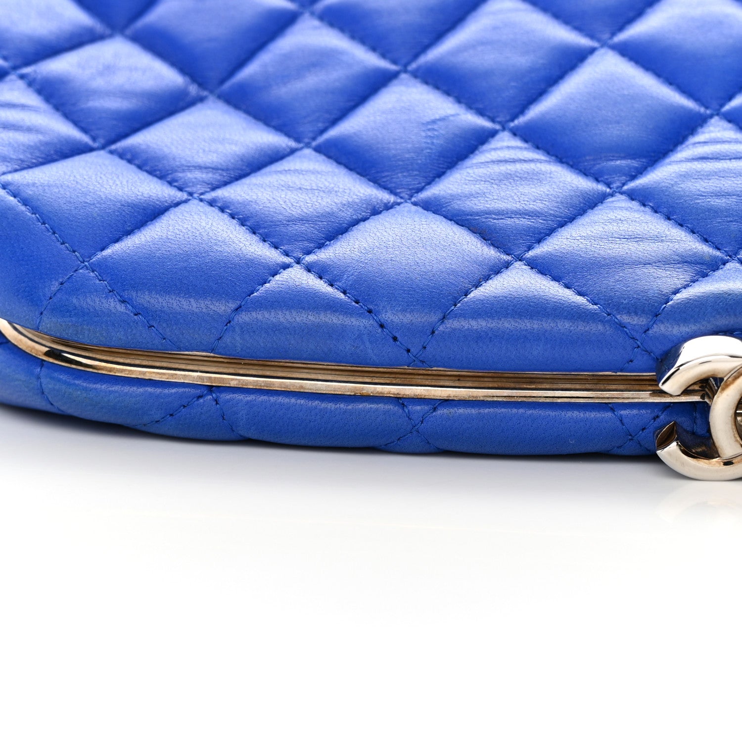 Chanel Lambskin Quilted Timeless Clutch Blue 14 of 15