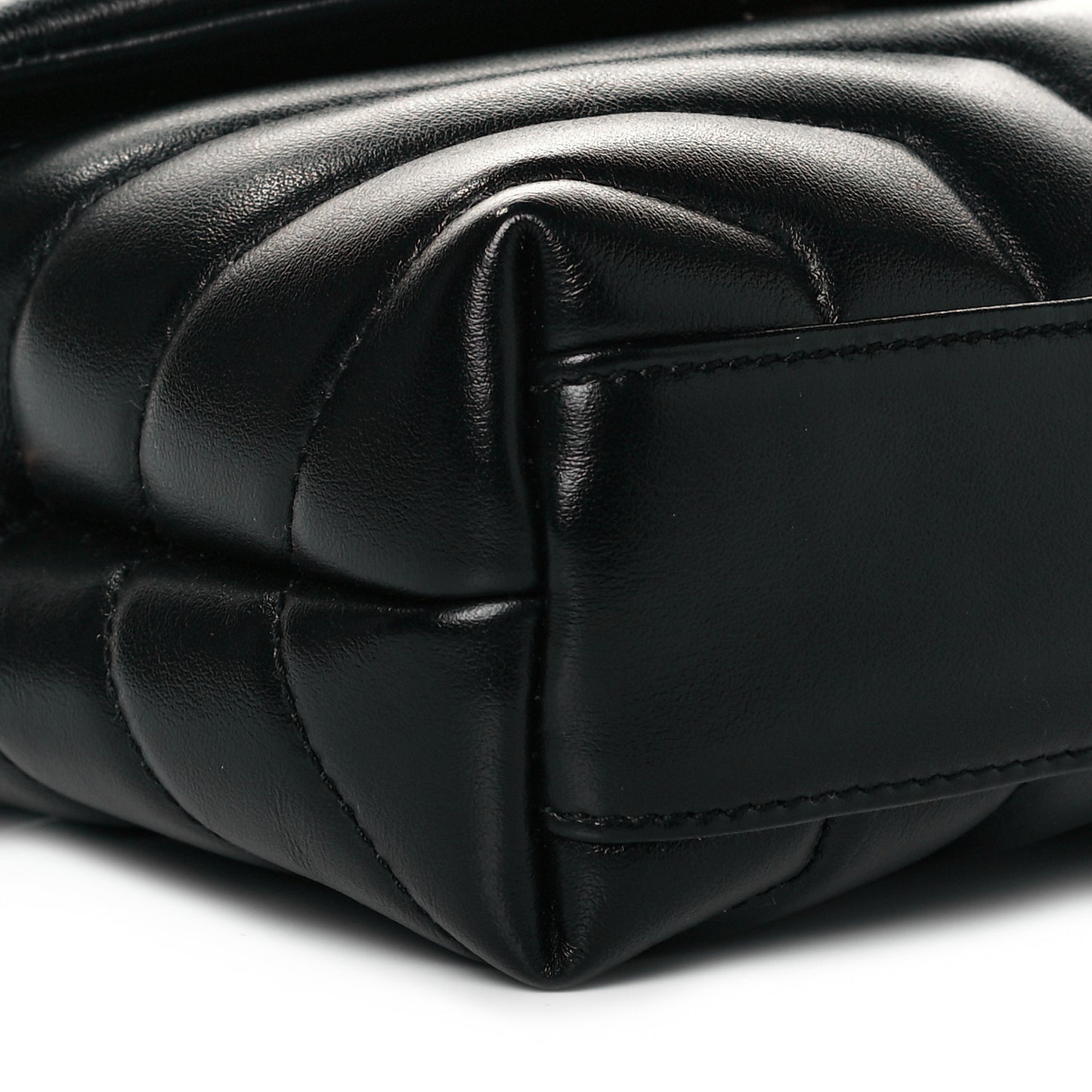 Calfskin Y Quilted Monogram Toy Loulou Crossbody Bag Black