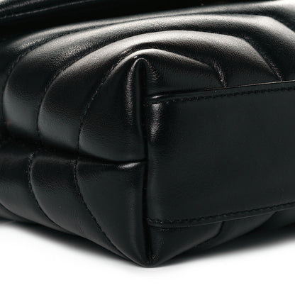 Saint Laurent Calfskin Y Quilted Monogram Toy Loulou Crossbody Bag Black 7 of 9