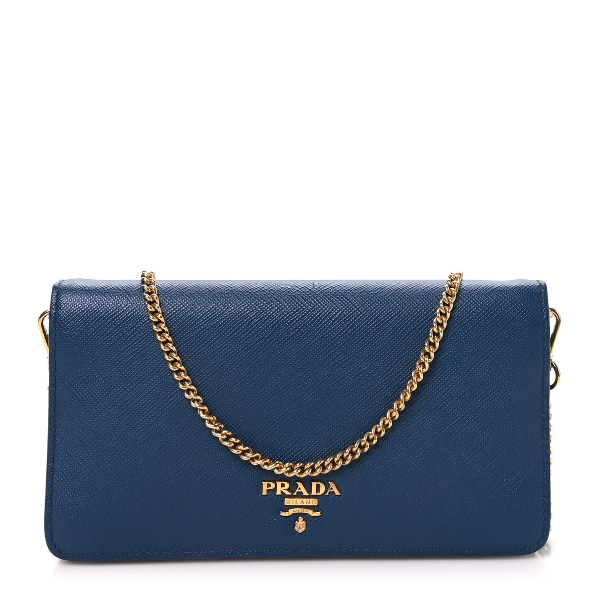 Prada Saffiano Metal Oro Mini Bag Bluette 1 of 9