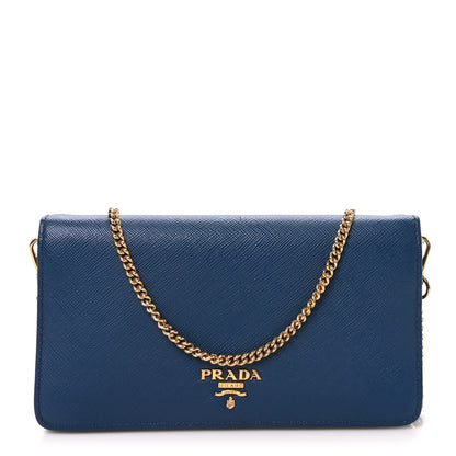 Prada Saffiano Metal Oro Mini Bag Bluette 1 of 9