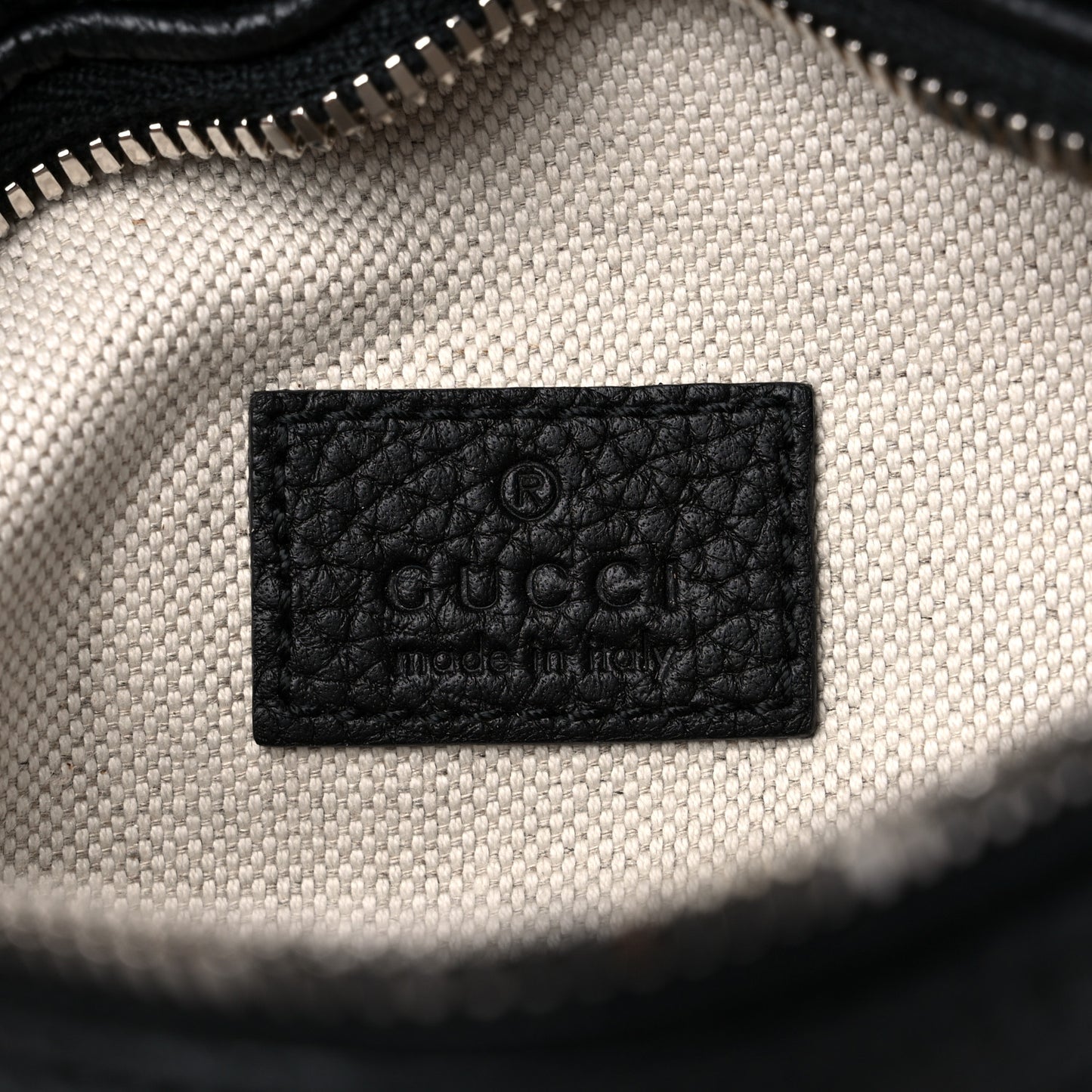 Piuma Calfskin Jumbo GG Embossed Small Belt Bag Black