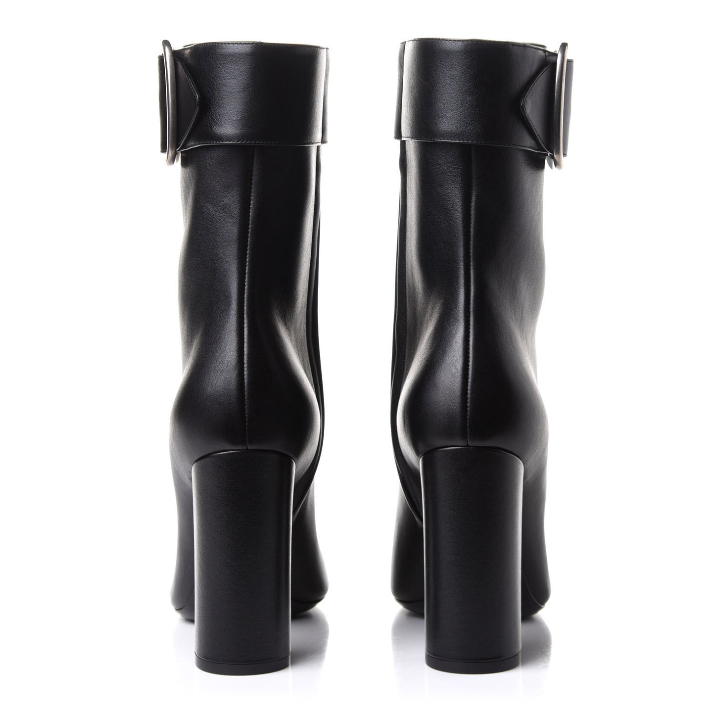 Calfskin Joplin Buckle Booties 39.5 Black