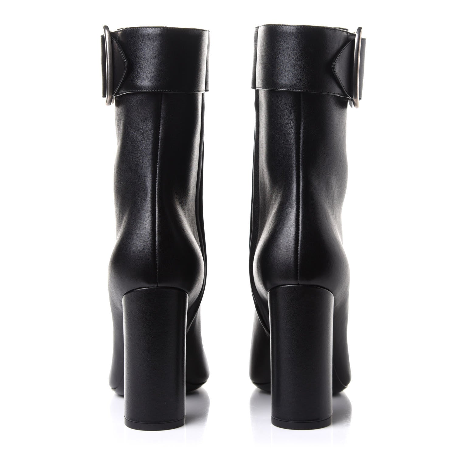 Saint Laurent Calfskin Joplin Buckle Booties 39.5 Black 5 of 9