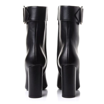 Saint Laurent Calfskin Joplin Buckle Booties 39.5 Black 5 of 9