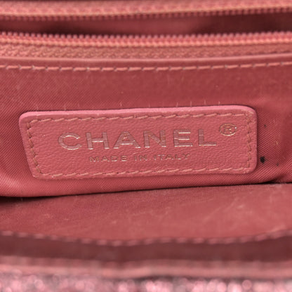 Chanel Lurex Knit Medium Pluto Glitter Flap Pink 6 of 14