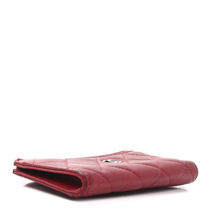 Chanel Lambskin Quilted CC Zip Around Card Holder Red 4 of 10
