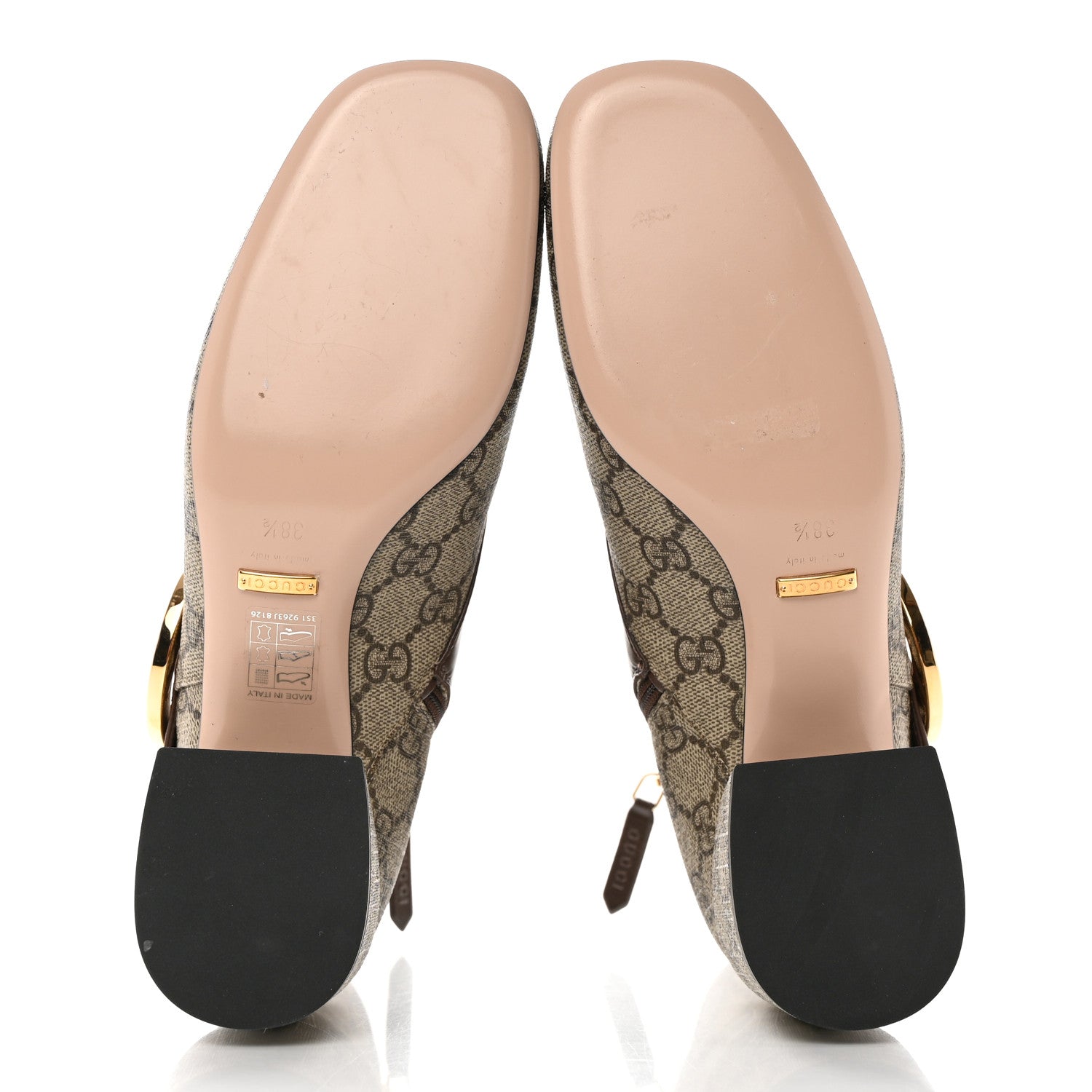 Gucci GG Supreme Monogram Malaga Kid Blondie 55mm Ankle Boots 38.5 Beige Ebony New Acero 5 of 16