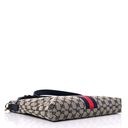 Gucci GG Supreme Monogram Web Flat Messenger Bag Navy 4 of 10