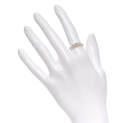 Tiffany 18K Rose Gold Diamond Three Stone Milgrain Ring 52 6 2 of 5