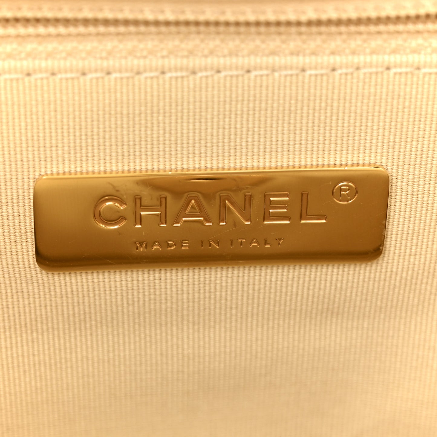 Lambskin Quilted Medium Chanel 19 Flap Light Beige