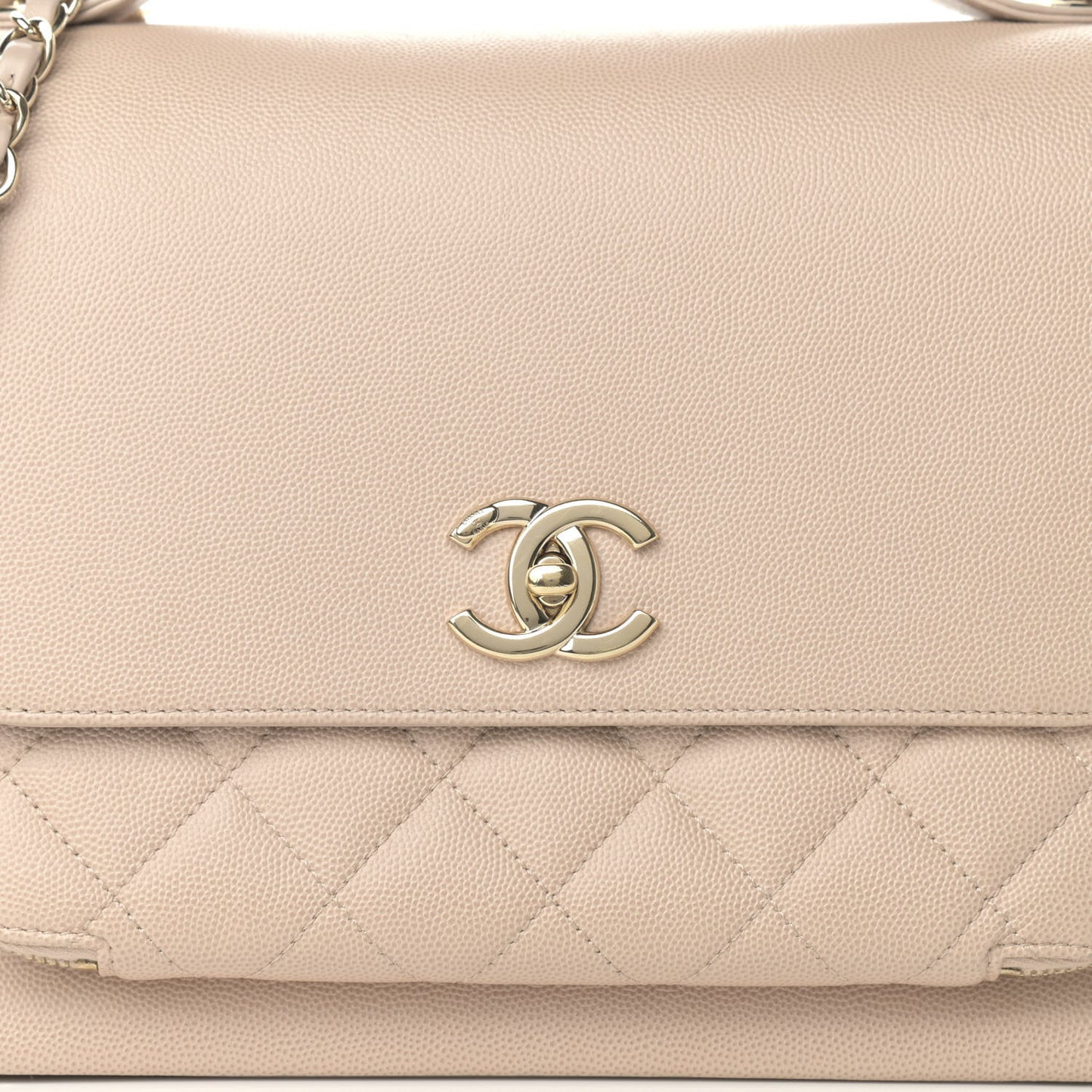 Caviar Quilted Large Business Affinity Flap Beige