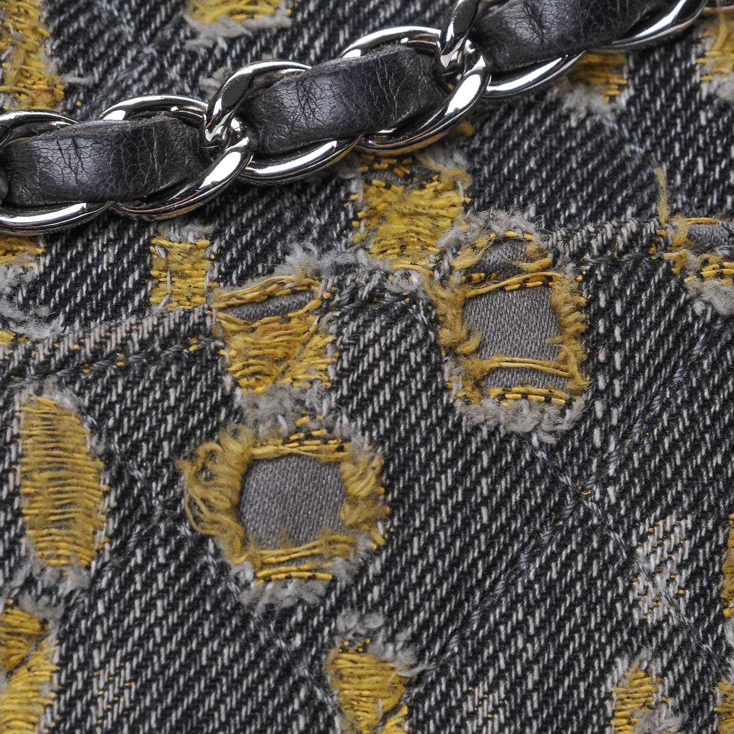 Chanel Distressed Denim Medium Double Flap Dark Blue 10 of 12