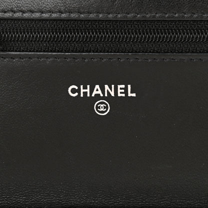 Chanel Lambskin Quilted Wallet On Chain WOC Black 6 of 14