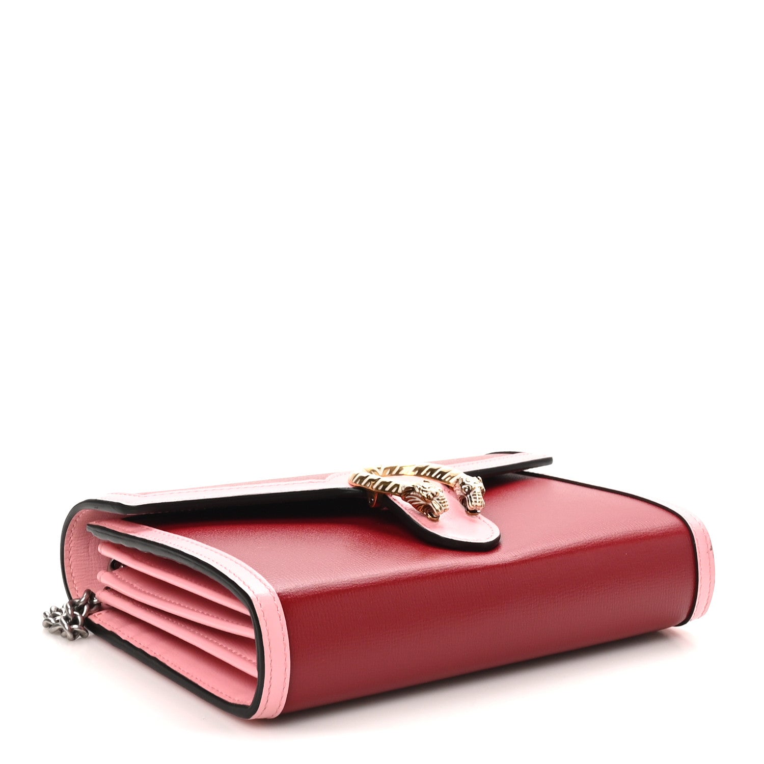 Gucci Azalea Calfskin Enamel Mini Dionysus Chain Wallet New Cherry Red Wild Rose Off White 4 of 11