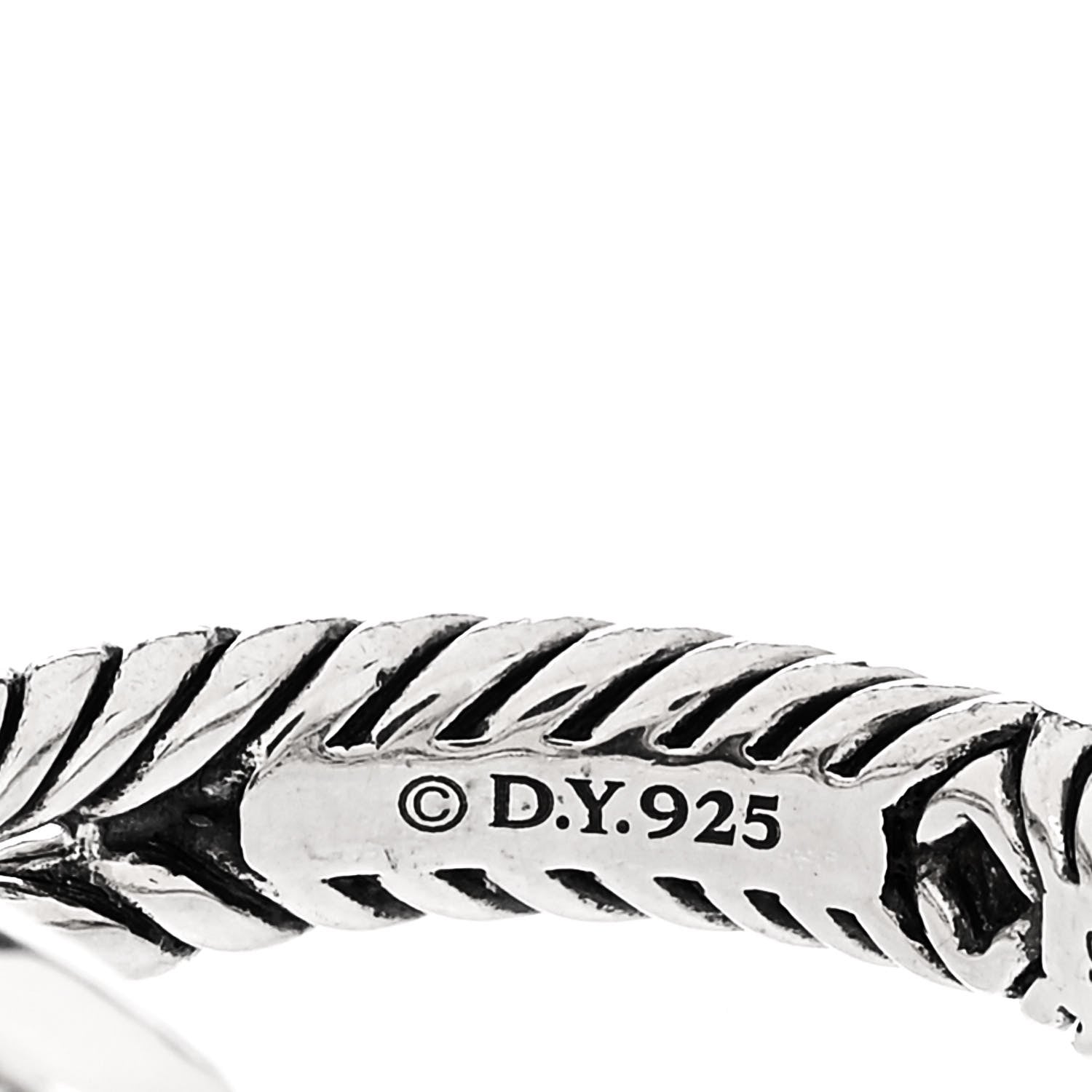 David Yurman Sterling Silver 18K Yellow Gold Diamond 7mm Petite Albion Ring 51 5.75 5 of 6
