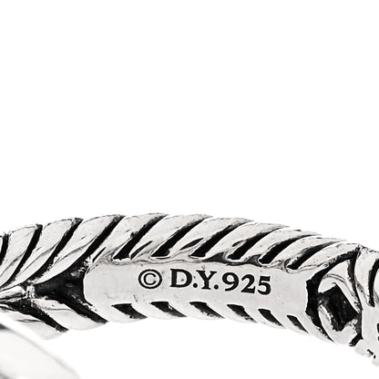 David Yurman Sterling Silver 18K Yellow Gold Diamond 7mm Petite Albion Ring 51 5.75 5 of 6