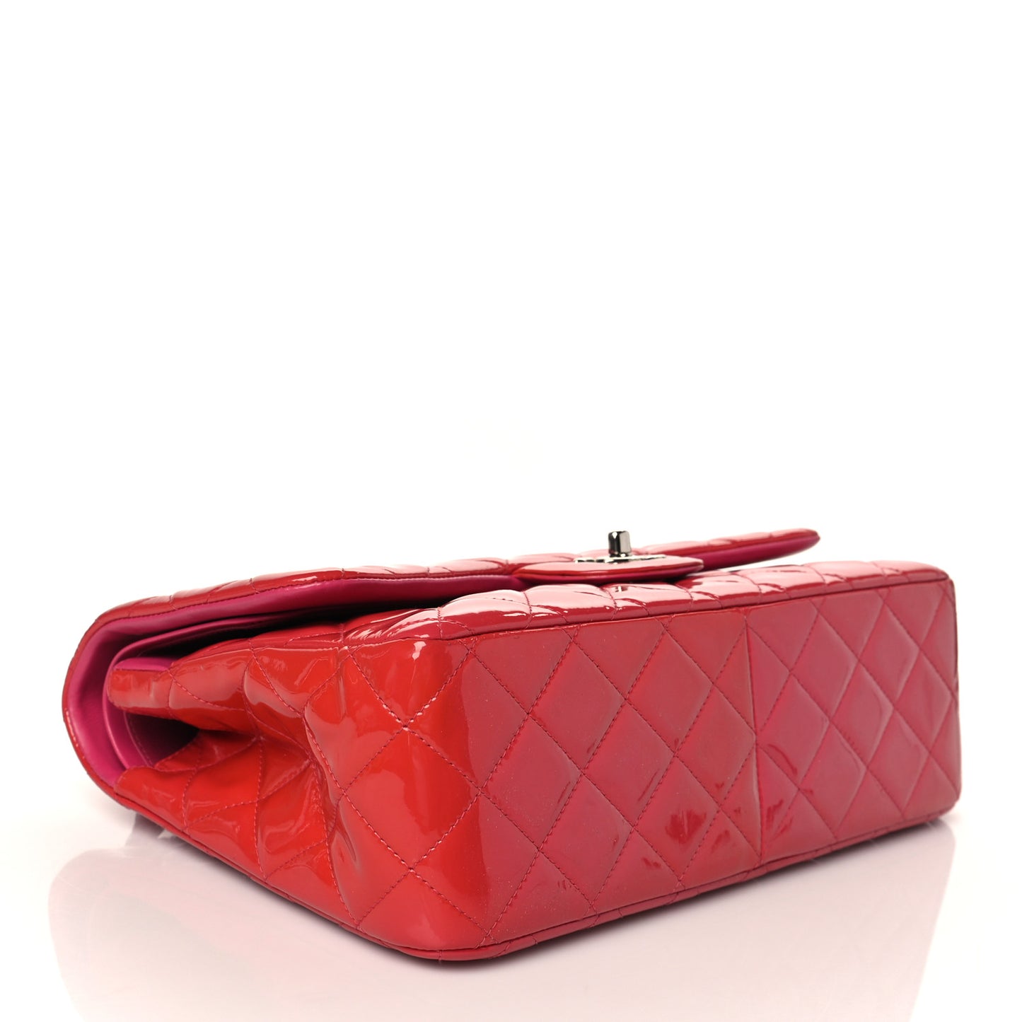 Patent Quilted Jumbo Double Flap Red