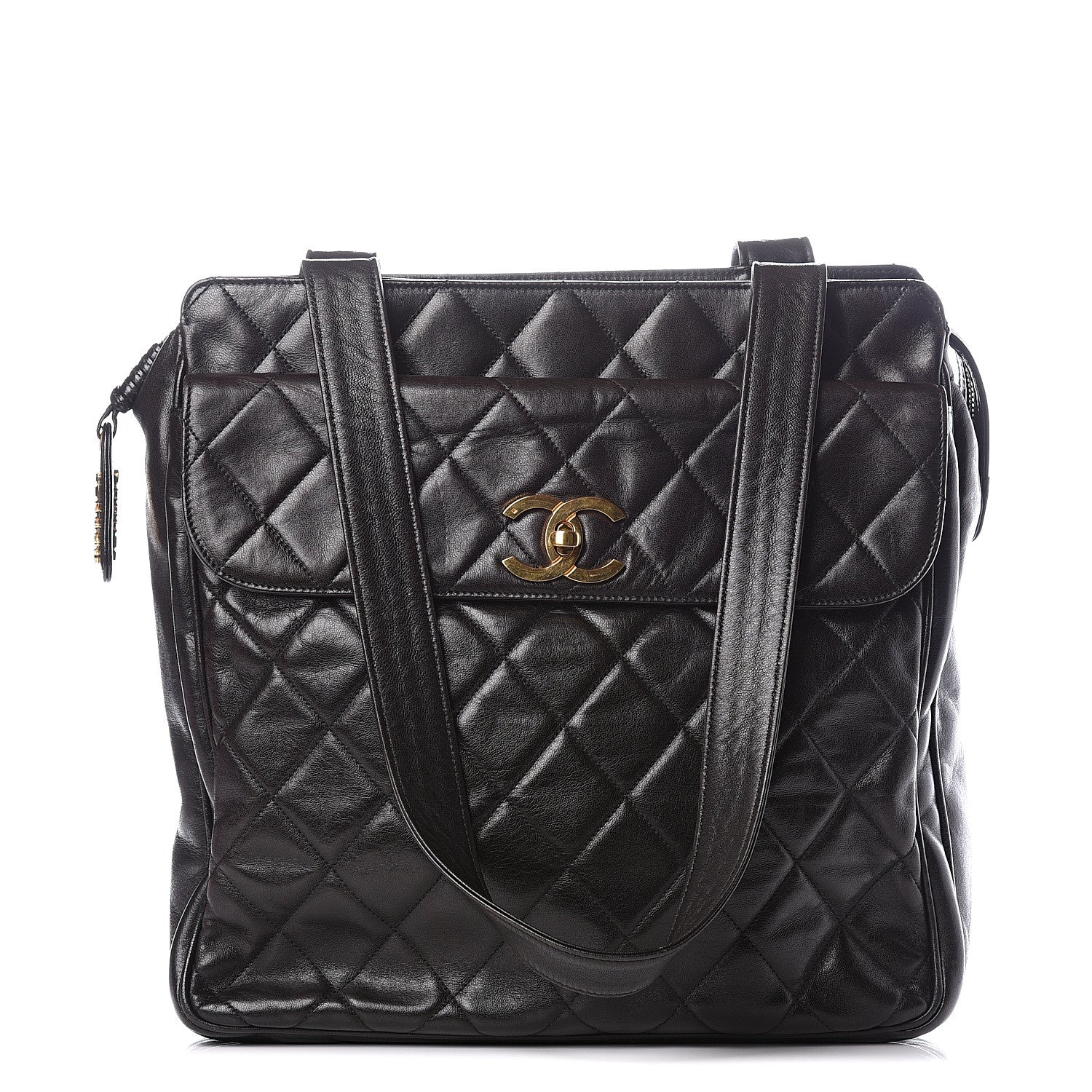 Chanel Lambskin Quilted CC Shoulder Bag Black 1 of 13