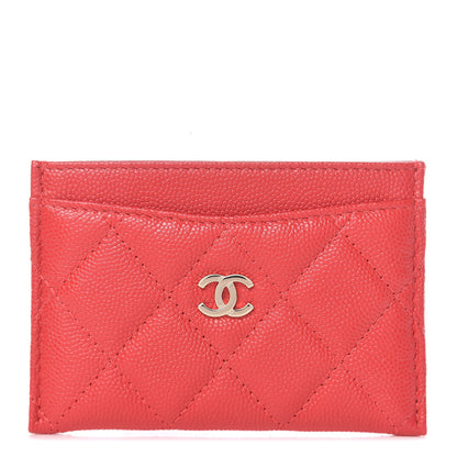Chanel Iridescent Caviar Quilted Card Holder Red 1 of 9