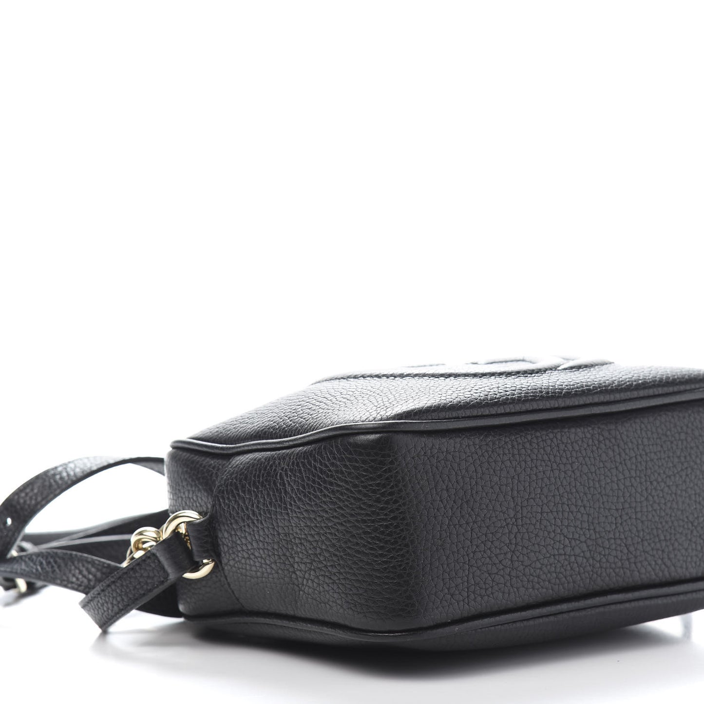 Pebbled Calfskin Small Soho Disco Bag Black