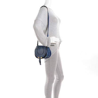 Chloe Snakeskin Mini Marcie Round Crossbody Bag Blue Velvet 3 of 10