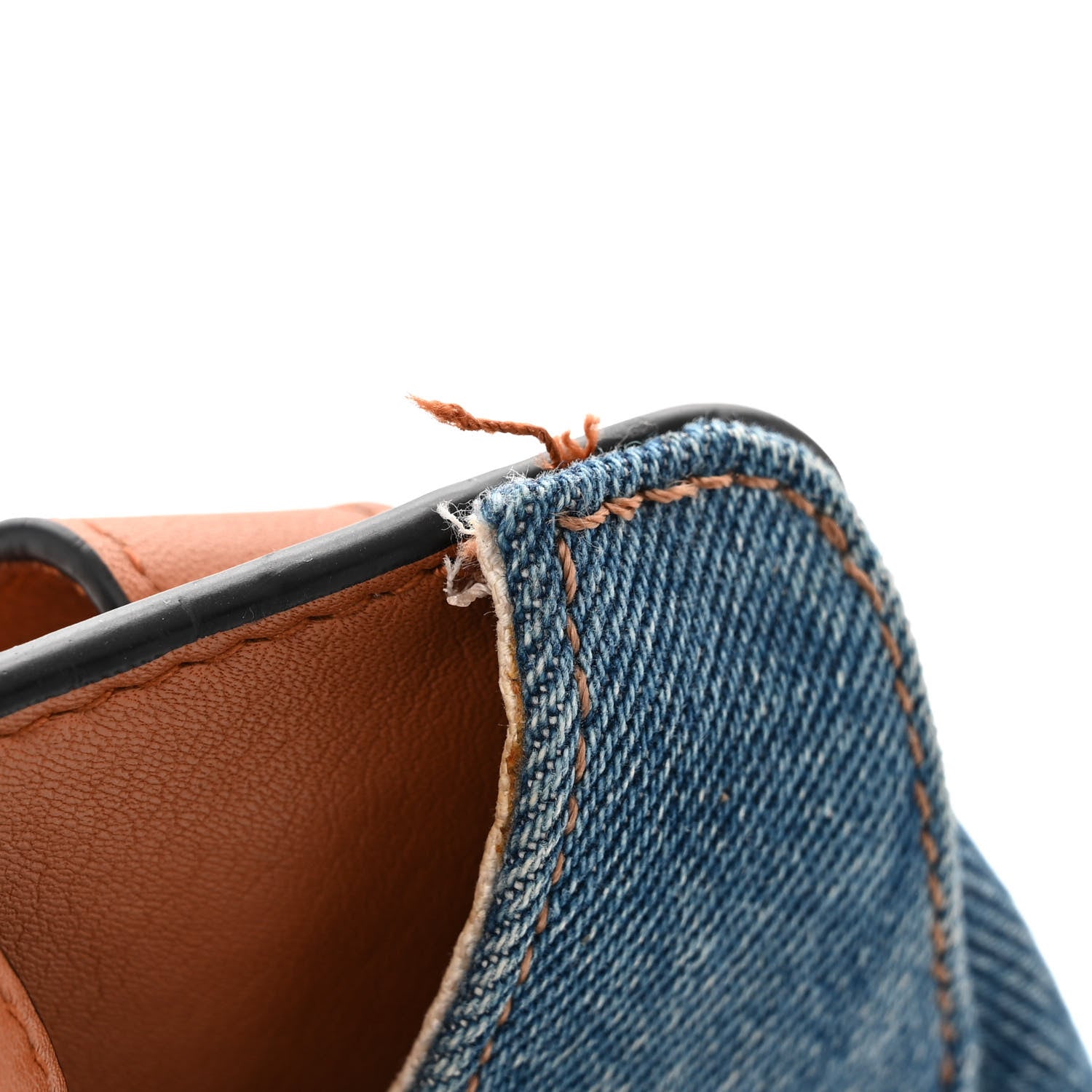 Loewe Calfskin Denim Small Hammock Shoulder Bag Blue Tan 12 of 15
