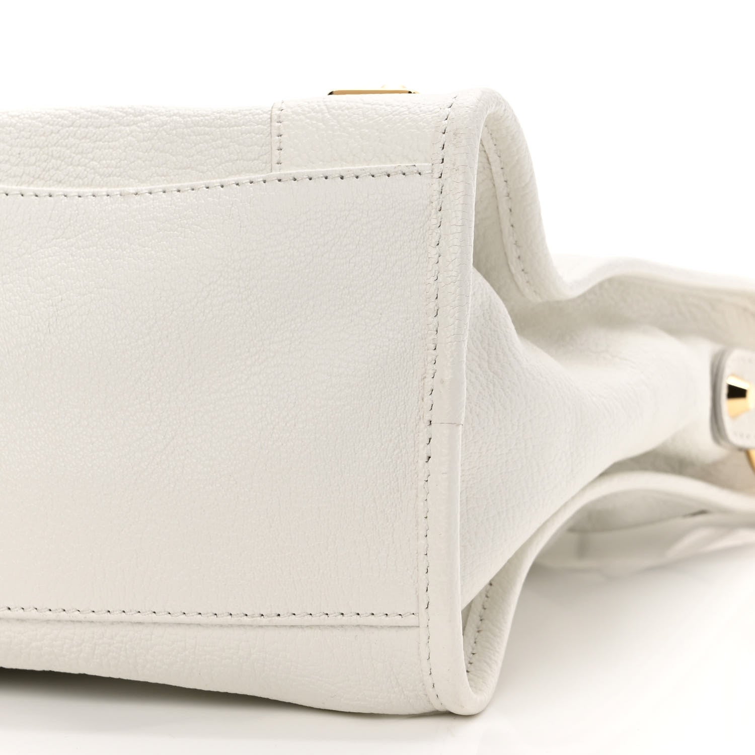Balenciaga Chevre Gold Metallic Edge Hardware City White 10 of 10