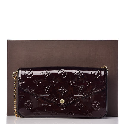 Louis Vuitton Vernis Pochette Felicie Chain Wallet Amarante 11 of 11