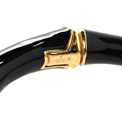 Gucci Metal Enamel Bamboo Choker Necklace Black 4 of 4