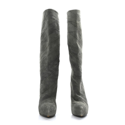 Louis Vuitton Suede High Boots 38.5 Grey 2 of 9