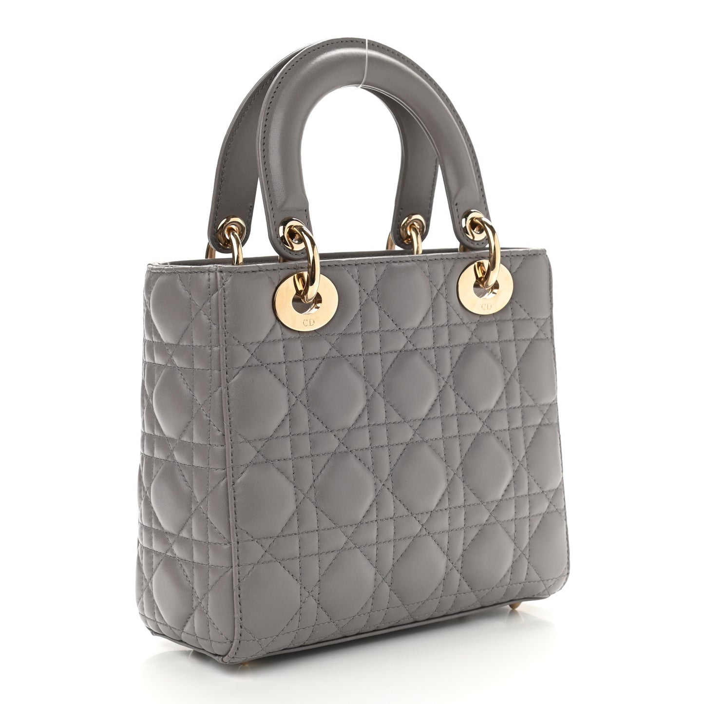 Lambskin Cannage Small Lady Dior Grey