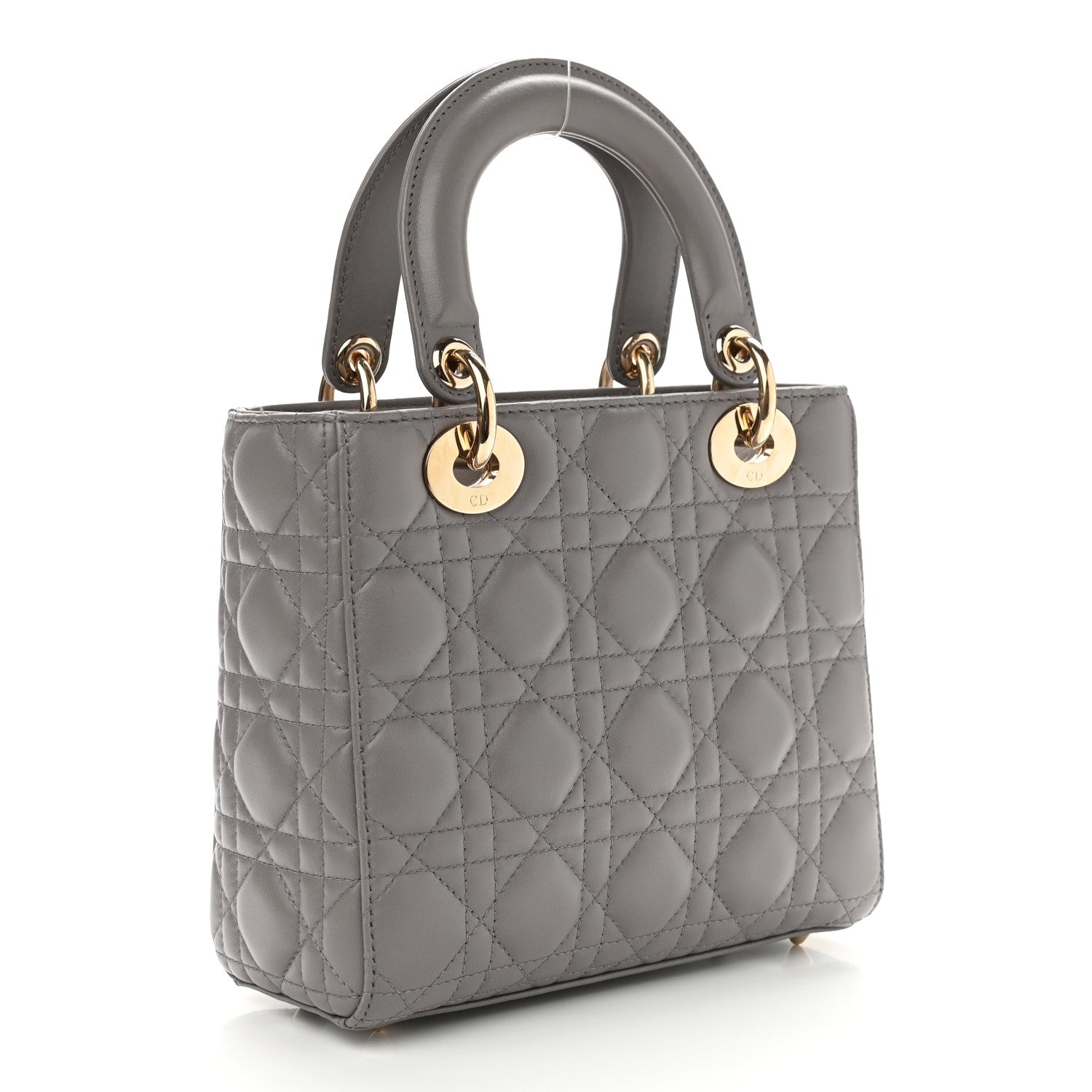 Christian Dior Lambskin Cannage Small Lady Dior Grey 3 of 11