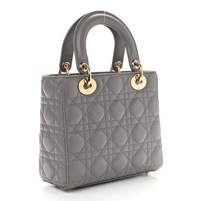 Christian Dior Lambskin Cannage Small Lady Dior Grey 3 of 11