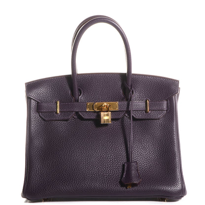 Hermes Taurillon Clemence Birkin 30 Raisin 1 of 22