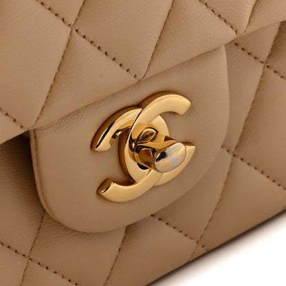 Chanel Lambskin Quilted Medium Double Flap Beige 12 of 13