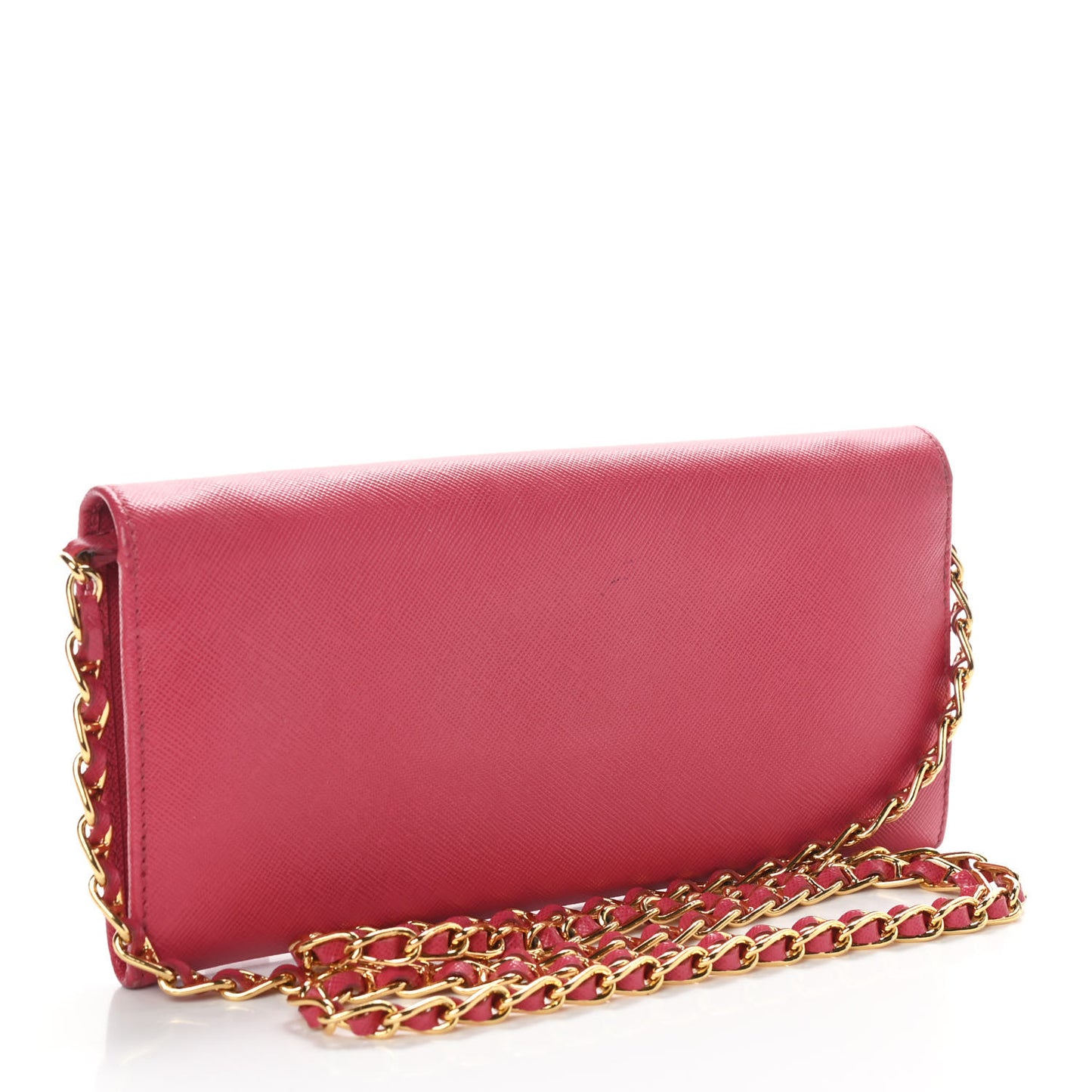 Saffiano Metal Oro Chain Wallet Peonia