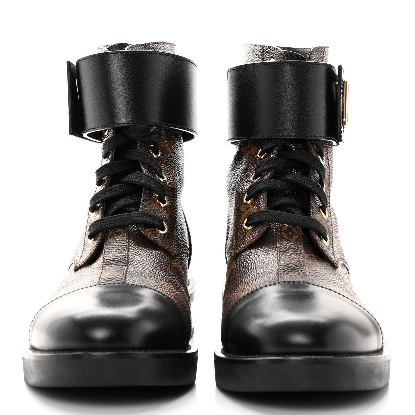 Calfskin Monogram Wonderland Flat Ranger Boots 39 Black