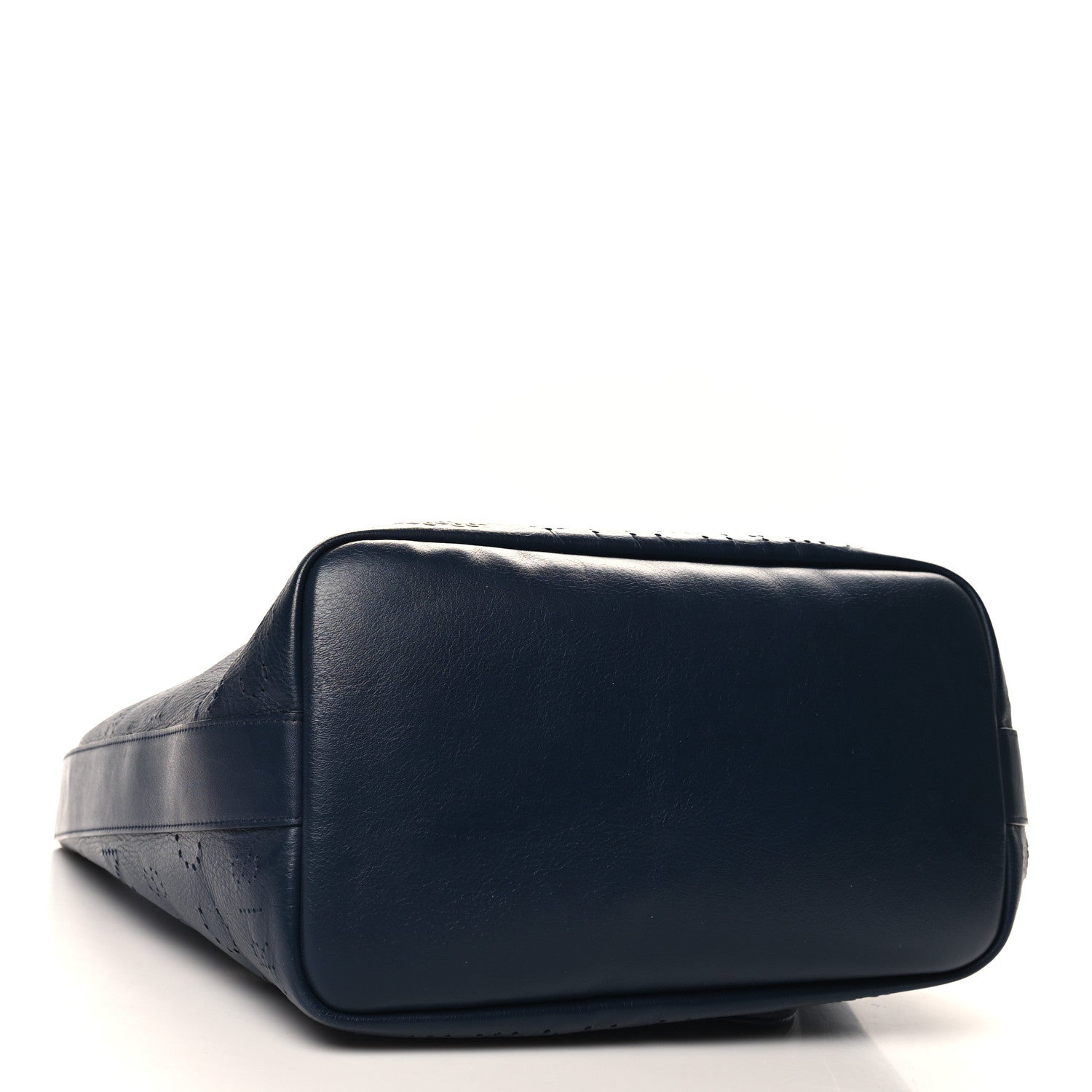 Chanel Calfskin Tweed Small Logo Eyelets Shopping Tote Navy Blue 5 of 12