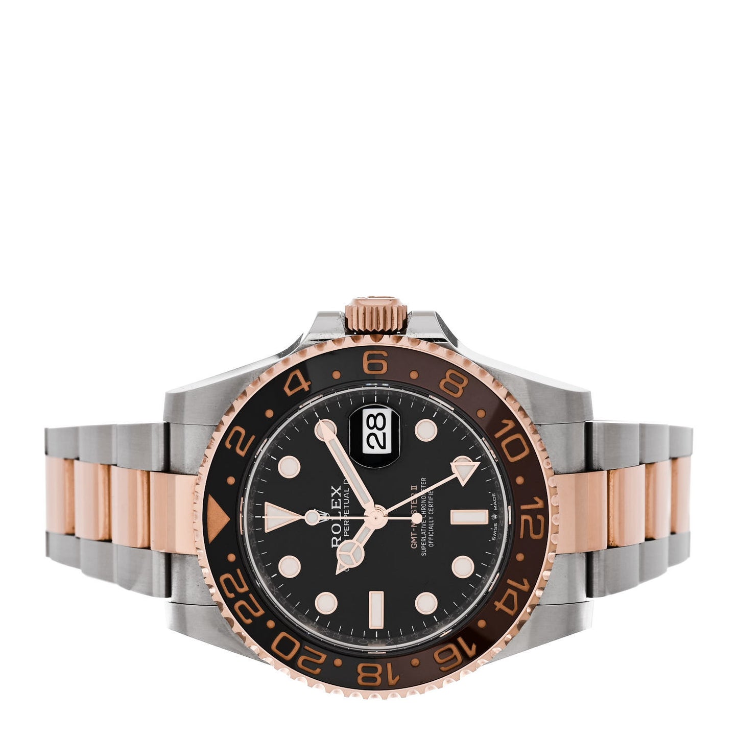 Stainless Steel 18K Everose Gold 40mm GMT-Master II Root Beer Watch 126711CHNR