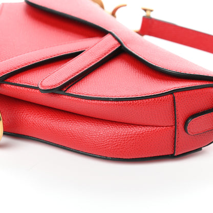 Christian Dior Grained Calfskin Mini Saddle Bag Red 8 of 8