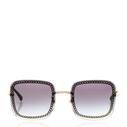 Chanel Square Removable Chain Sunglasses 4244 Black 2 of 11